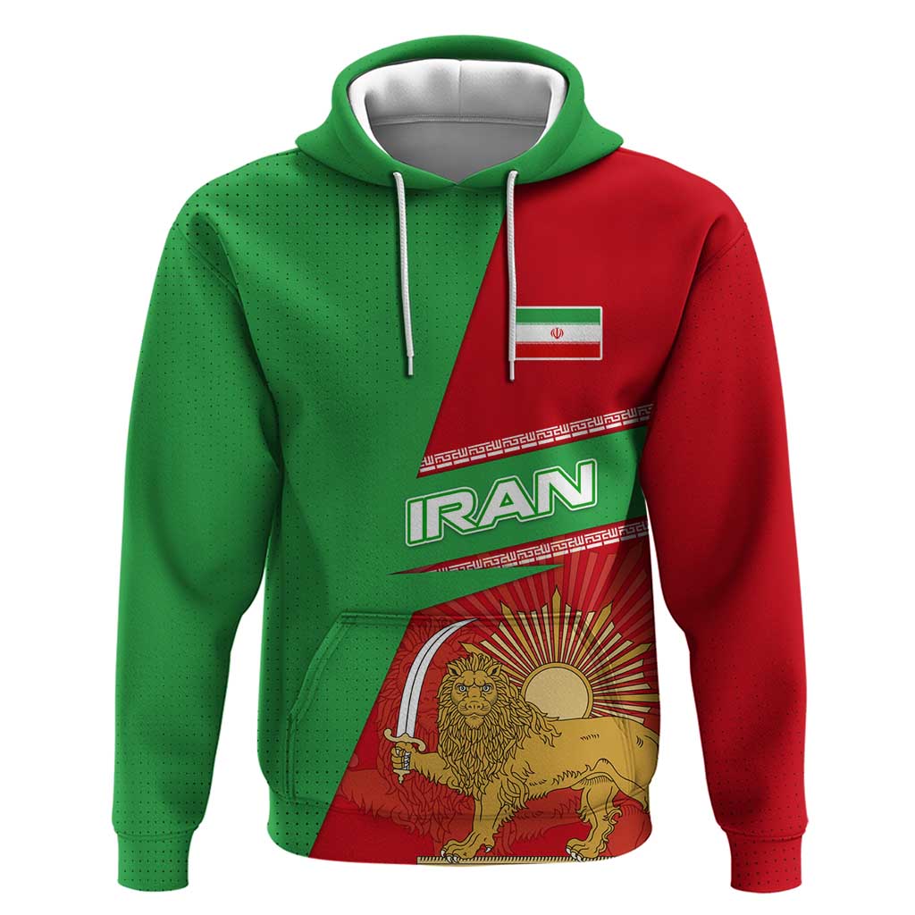 Iran National Heritage Hoodie with Lion and Sun Emblem and Royal Coat of Arms TS04