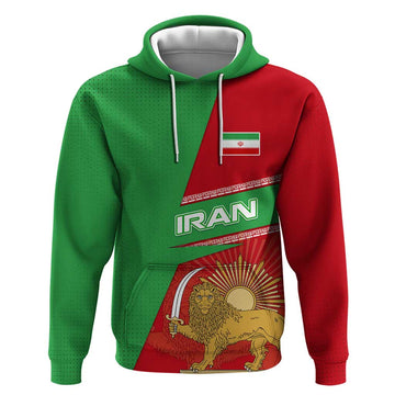 Iran National Heritage Hoodie with Lion and Sun Emblem and Royal Coat of Arms TS04