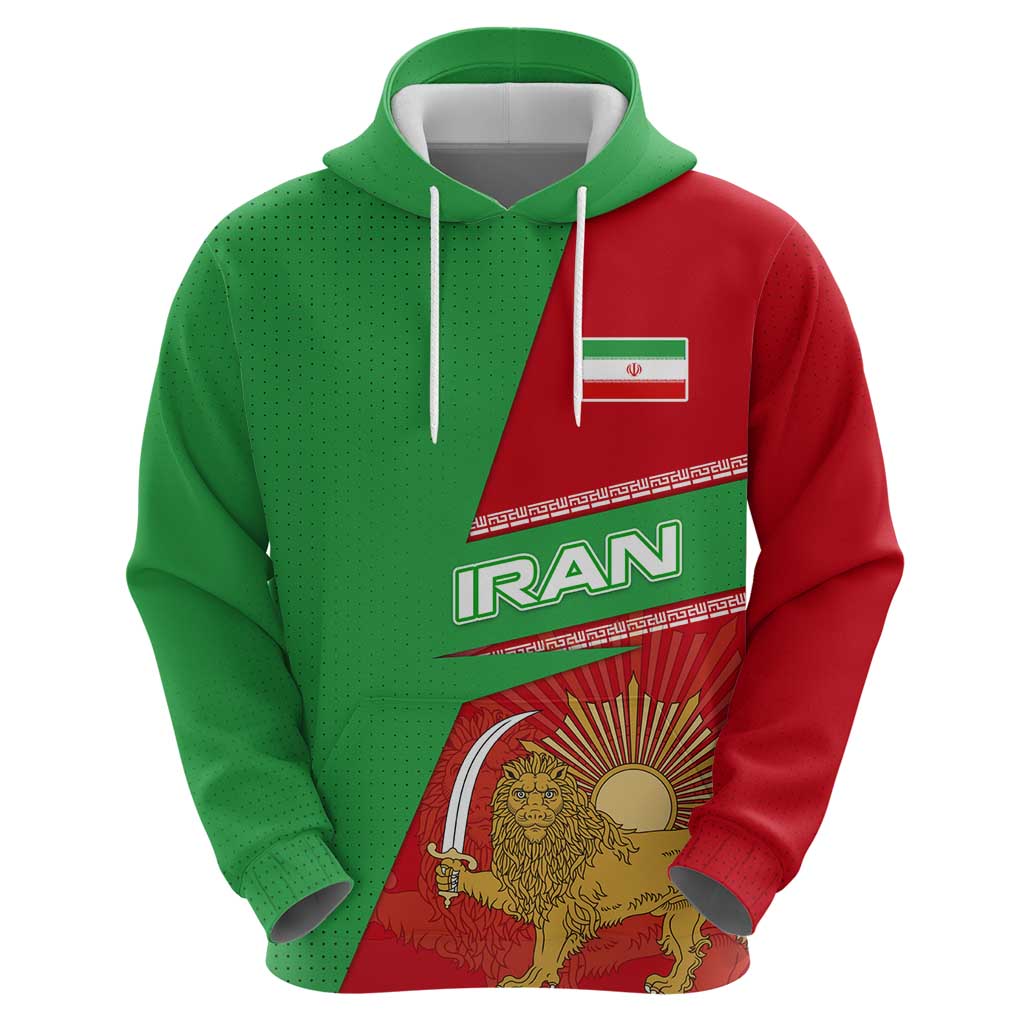 Iran National Heritage Hoodie with Lion and Sun Emblem and Royal Coat of Arms TS04
