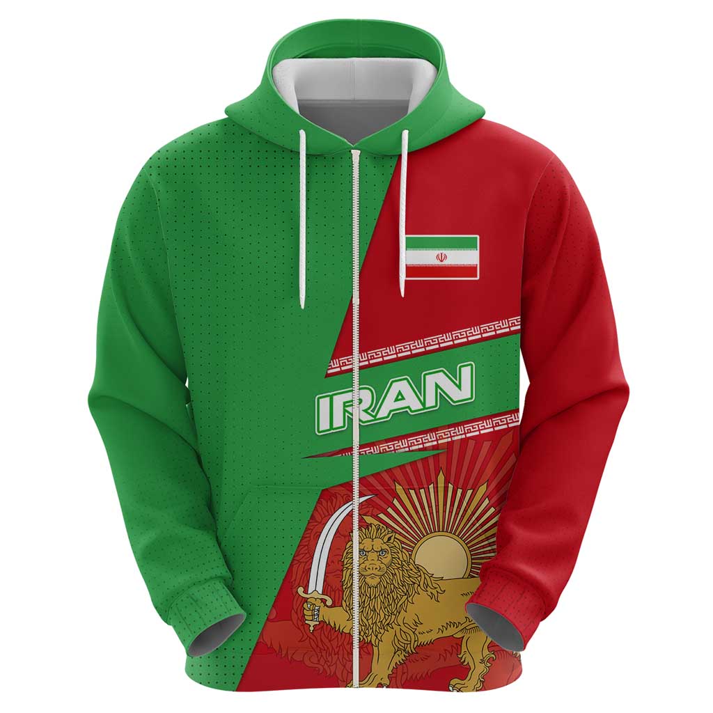 Iran National Heritage Hoodie with Lion and Sun Emblem and Royal Coat of Arms TS04