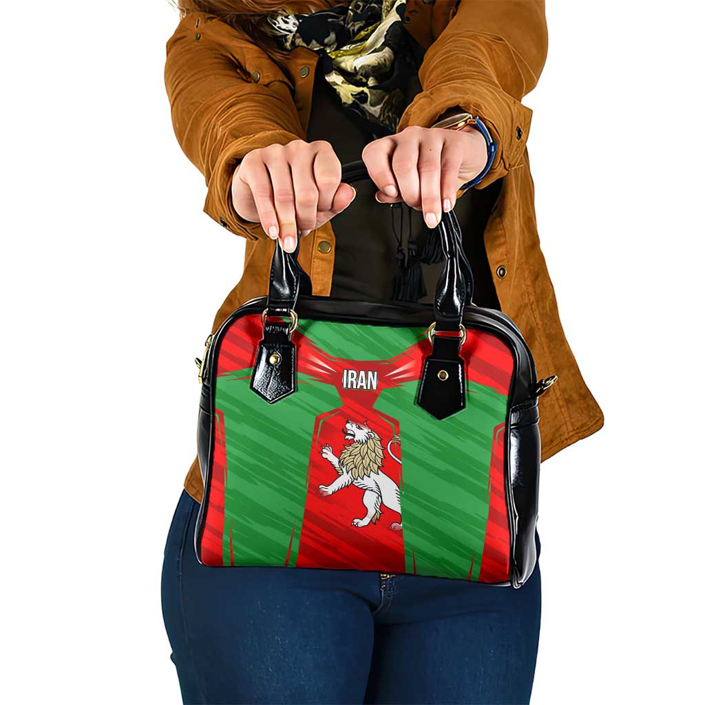 Iran National Pride Shoulder Handbag with Bold Lion Crest and Country Silhouette TS04