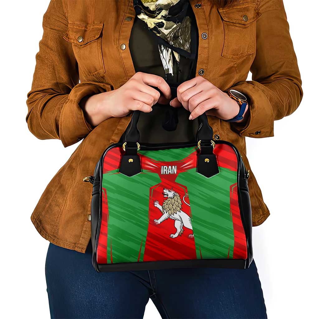 Iran National Pride Shoulder Handbag with Bold Lion Crest and Country Silhouette TS04