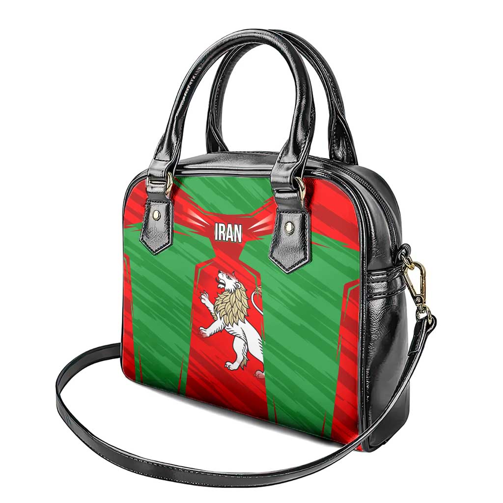 Iran National Pride Shoulder Handbag with Bold Lion Crest and Country Silhouette TS04