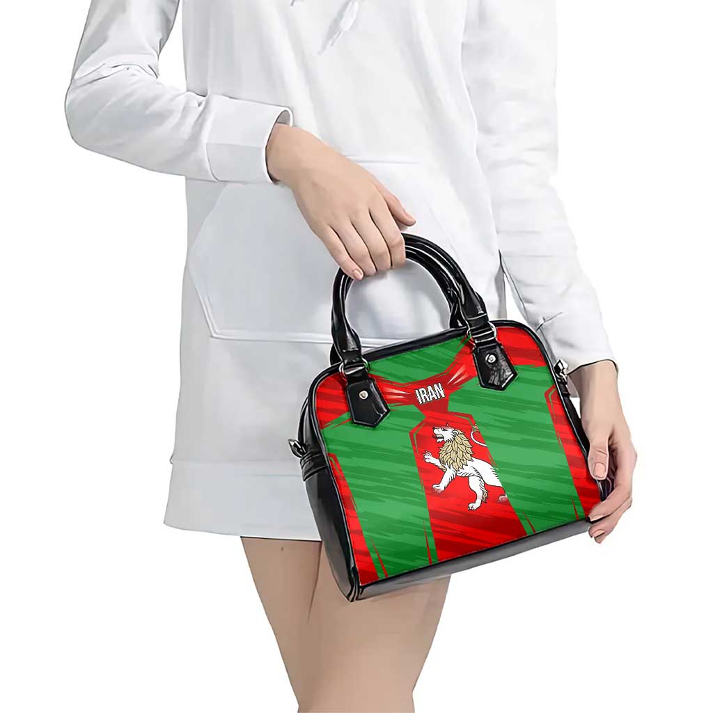 Iran National Pride Shoulder Handbag with Bold Lion Crest and Country Silhouette TS04