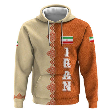 Iran Heritage Hoodie with Traditional Pattern and Royal Emblem Design TS04