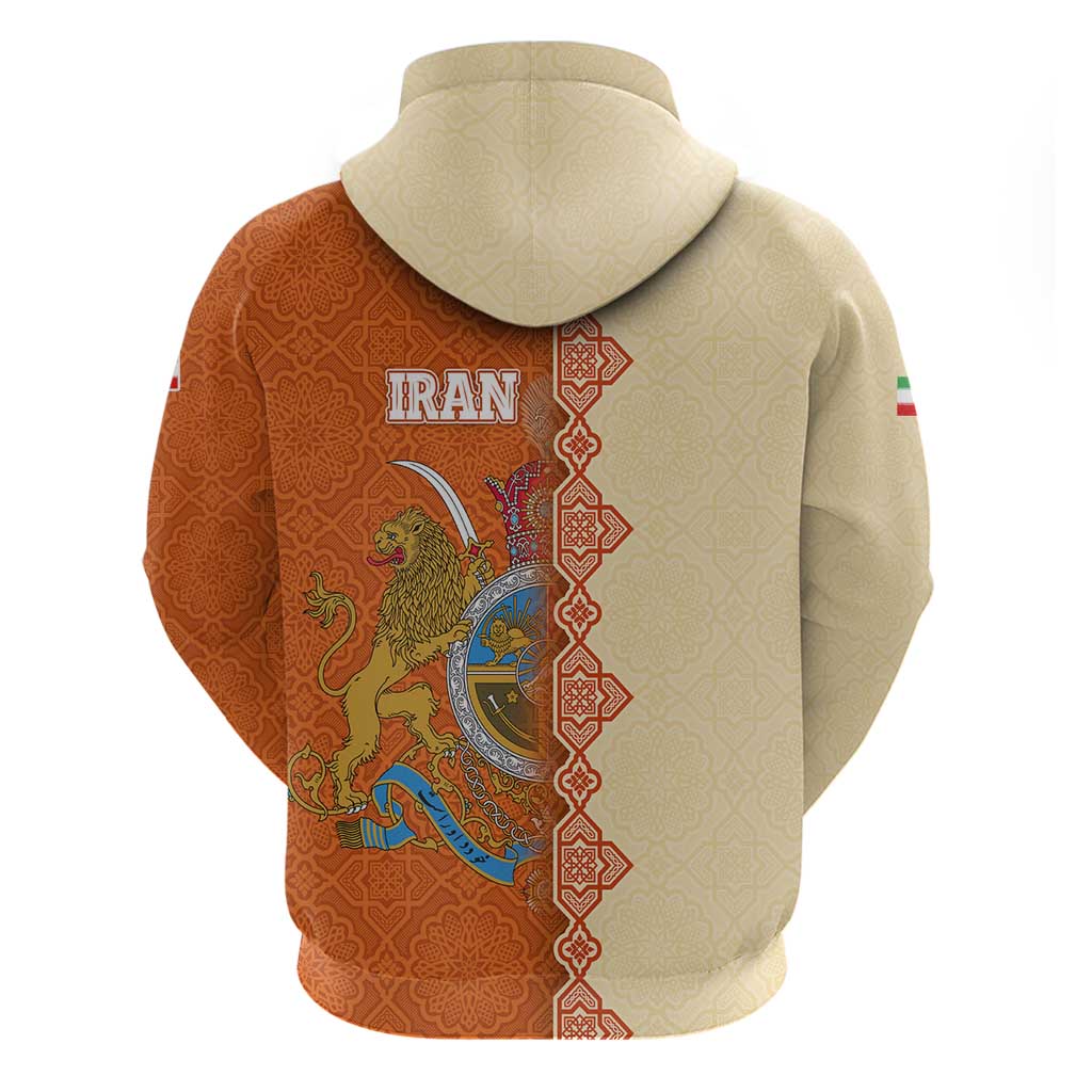 Iran Heritage Hoodie with Traditional Pattern and Royal Emblem Design TS04
