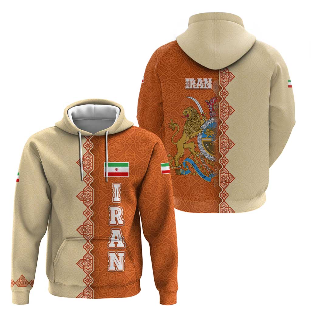 Iran Heritage Hoodie with Traditional Pattern and Royal Emblem Design TS04