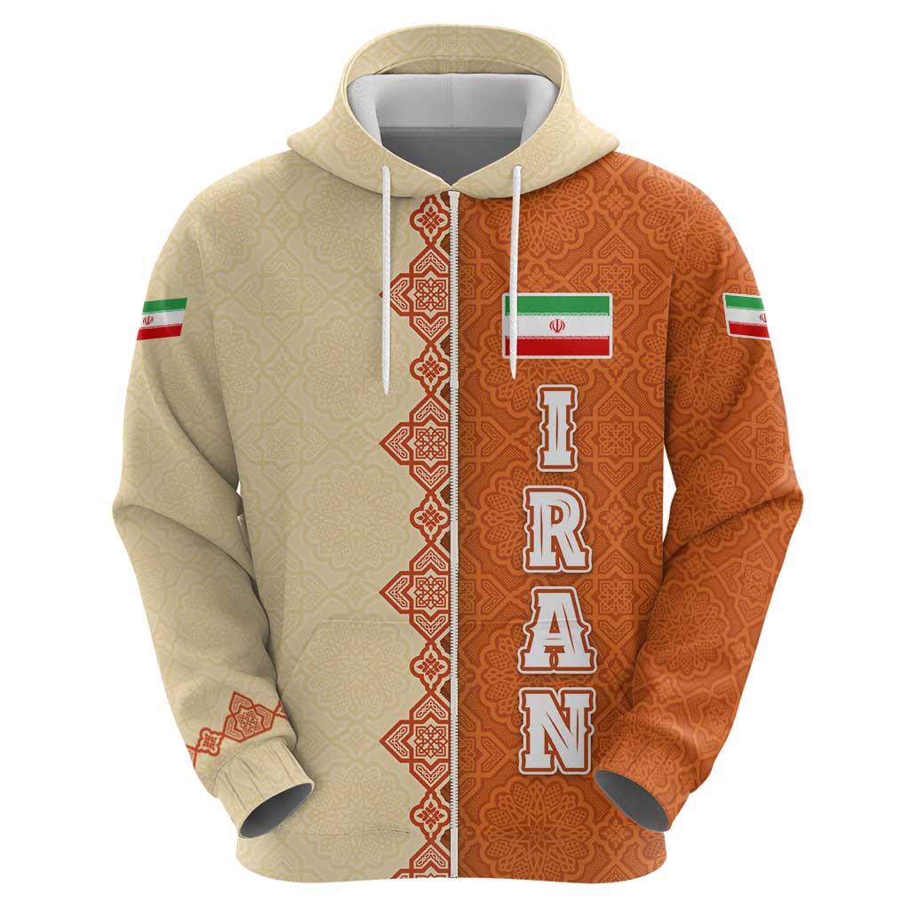 Iran Heritage Hoodie with Traditional Pattern and Royal Emblem Design TS04