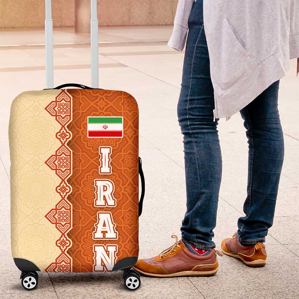 Iran Heritage Luggage Cover with Traditional Pattern and Royal Emblem Design TS04