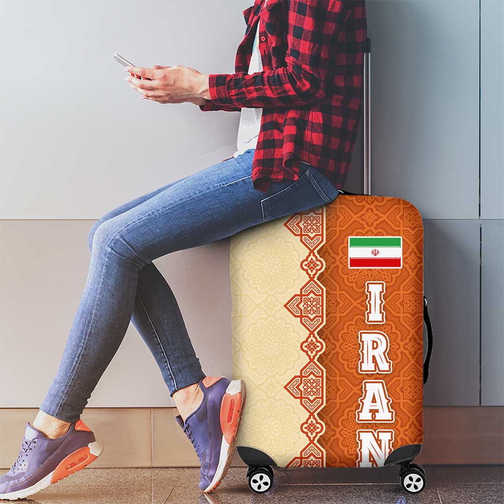 Iran Heritage Luggage Cover with Traditional Pattern and Royal Emblem Design TS04