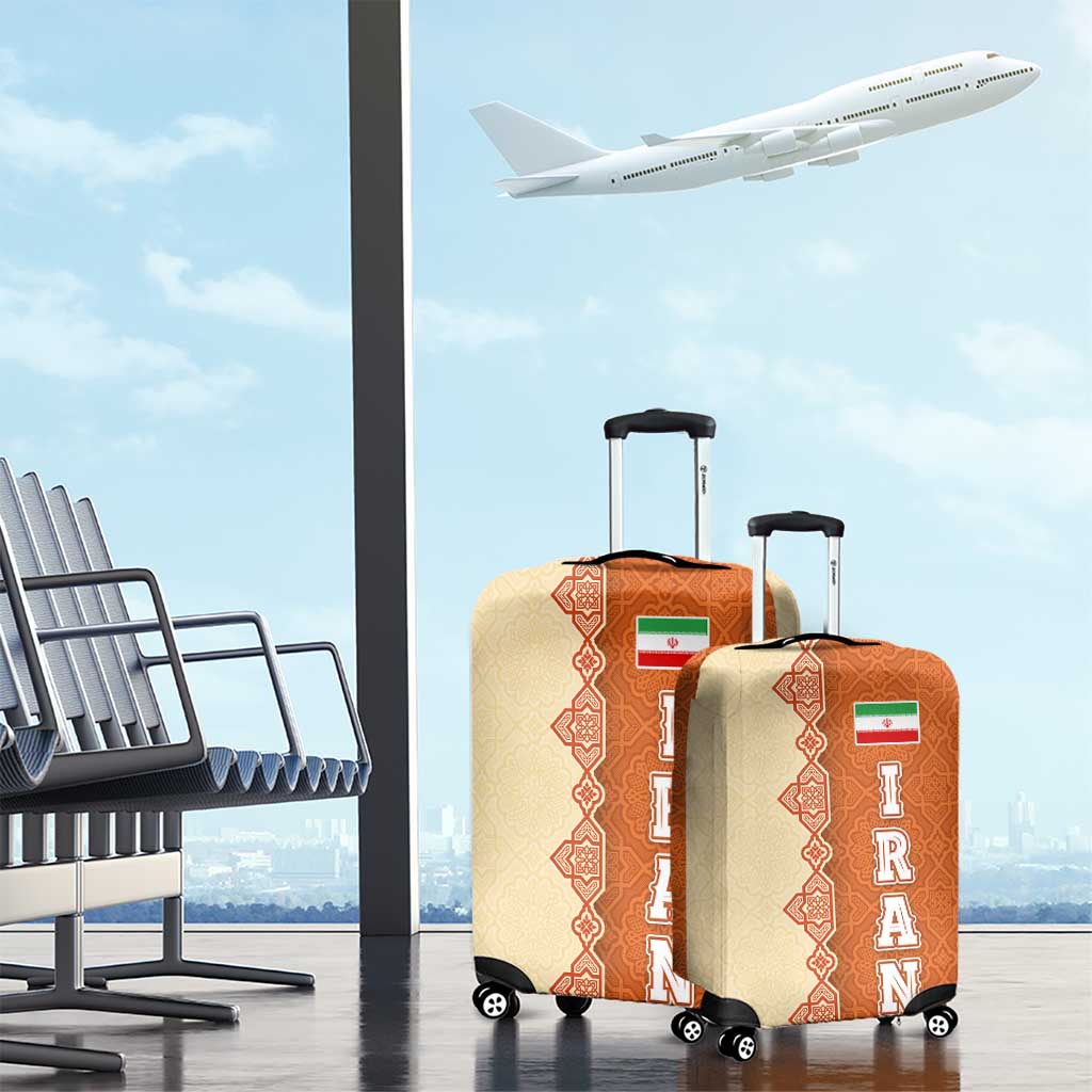 Iran Heritage Luggage Cover with Traditional Pattern and Royal Emblem Design TS04