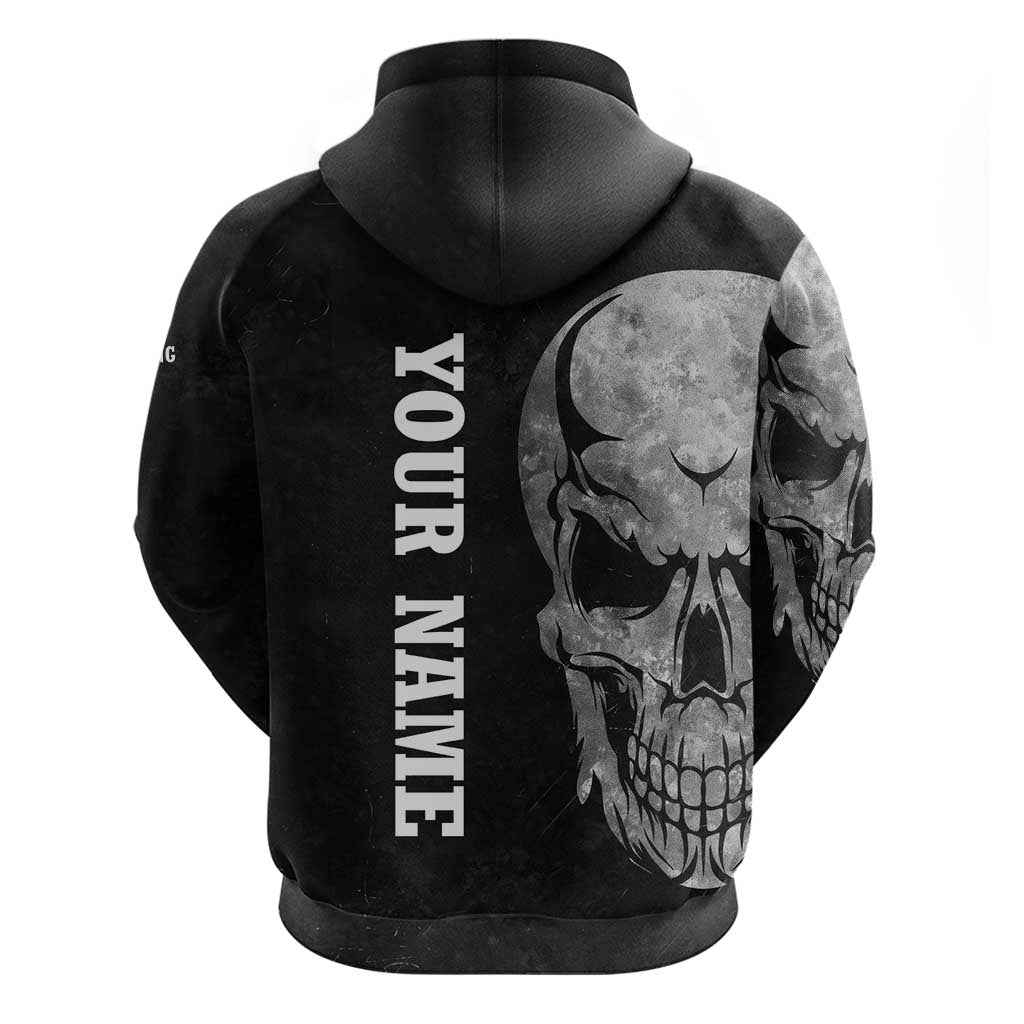 Bowling Skull Hoodie with American Flag and Custom Name Text Design TS04