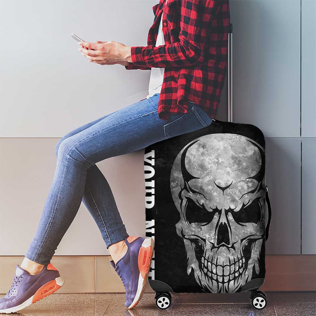 Bowling Skull Luggage Cover with American Flag and Custom Name Text Design TS04