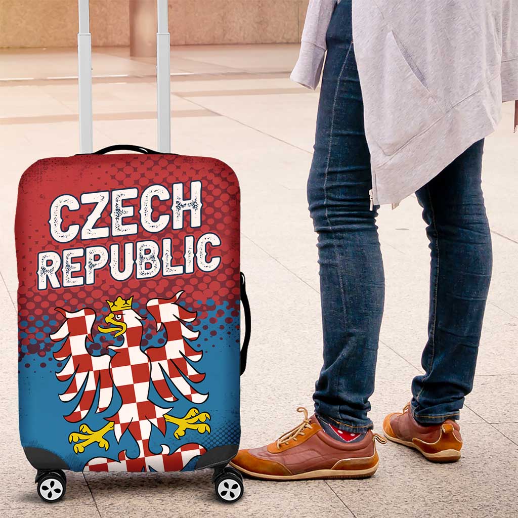 Czech Republic Luggage Cover with Blue Red Gradient Design and National Coat of Arms TS04