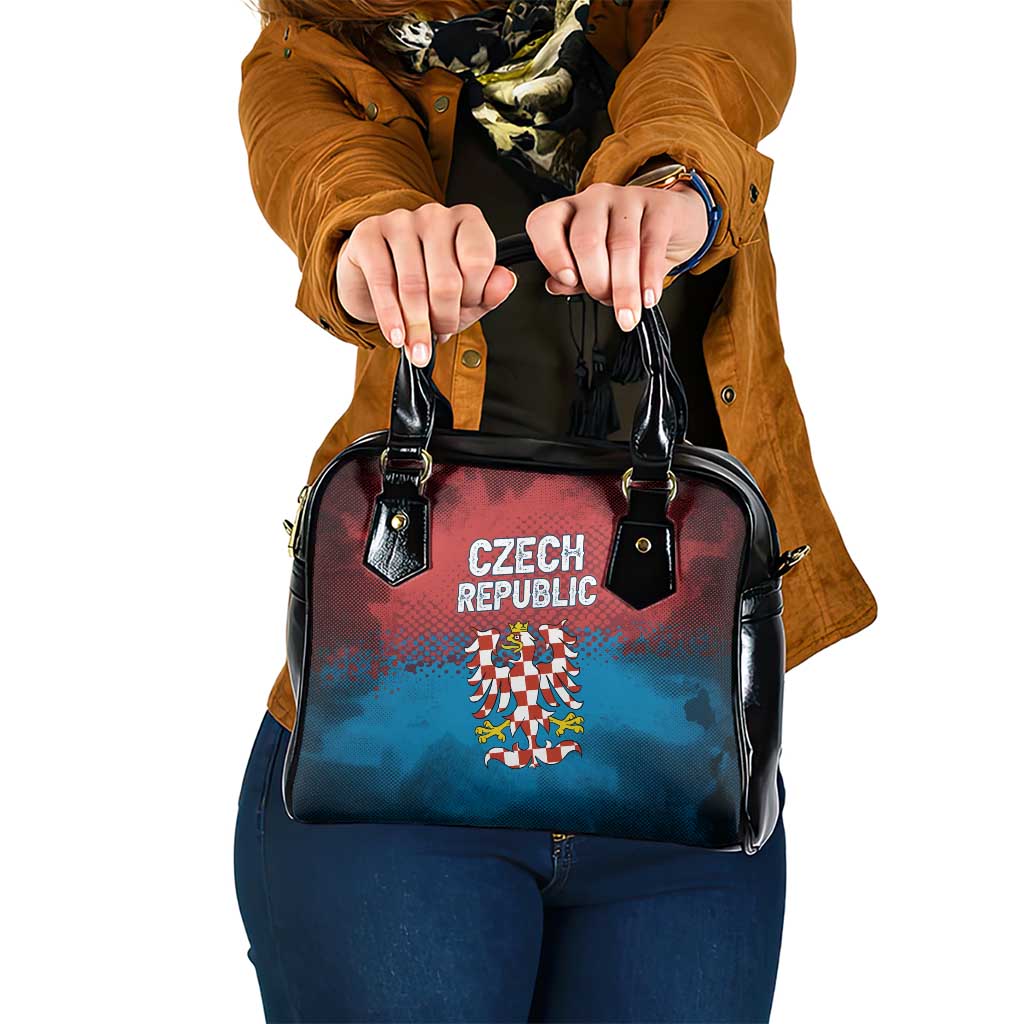 Czech Republic Shoulder Handbag with Blue Red Gradient Design and National Coat of Arms TS04