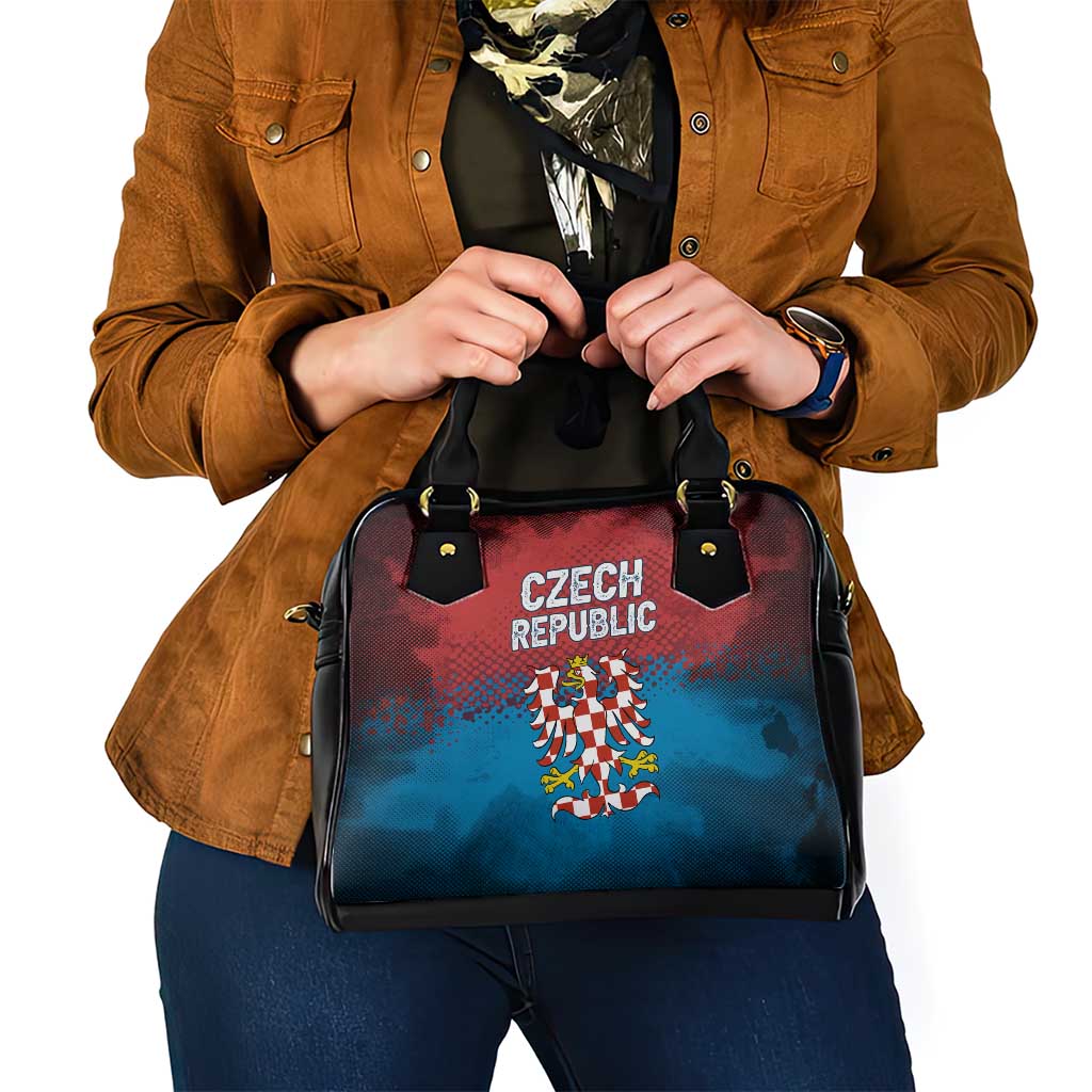 Czech Republic Shoulder Handbag with Blue Red Gradient Design and National Coat of Arms TS04