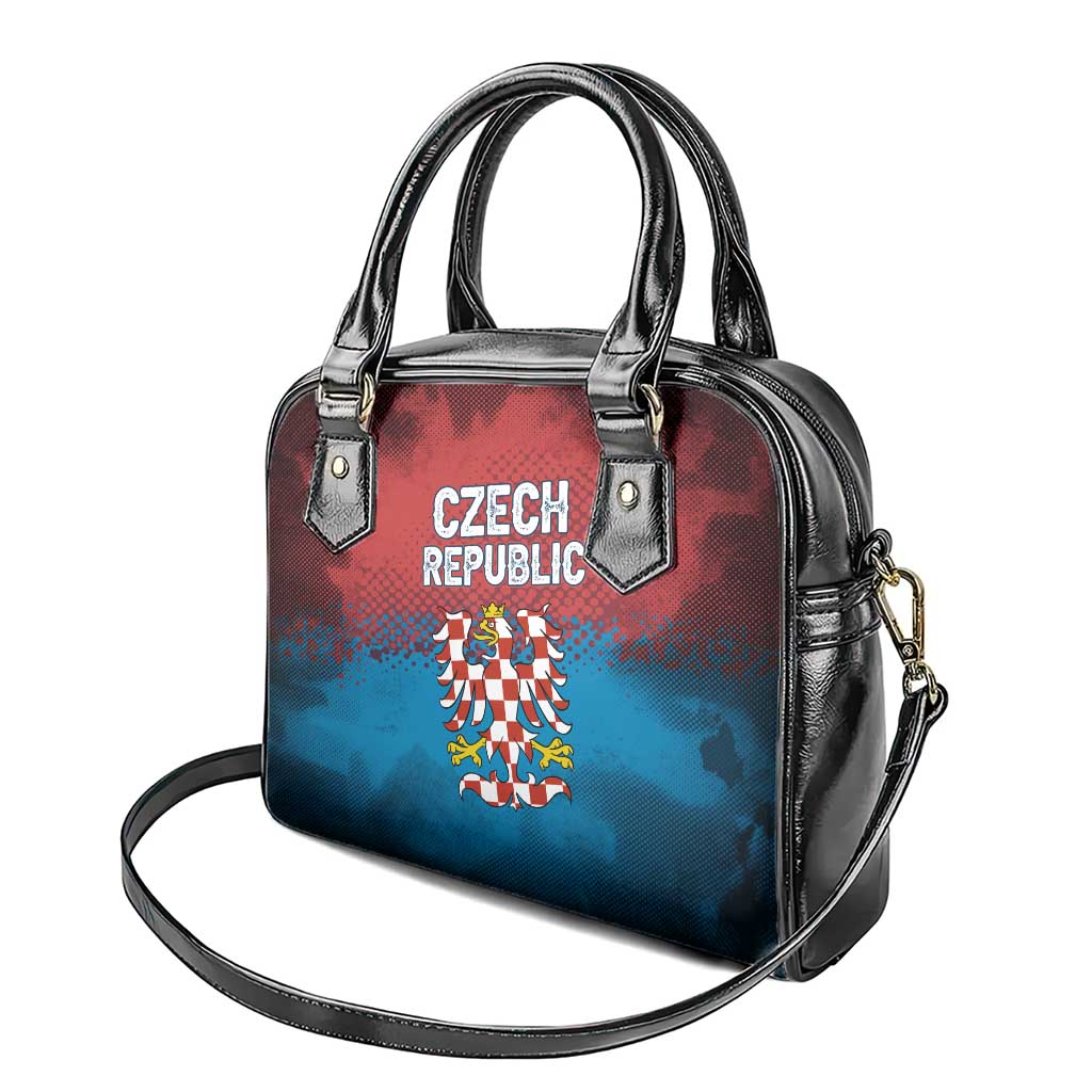 Czech Republic Shoulder Handbag with Blue Red Gradient Design and National Coat of Arms TS04