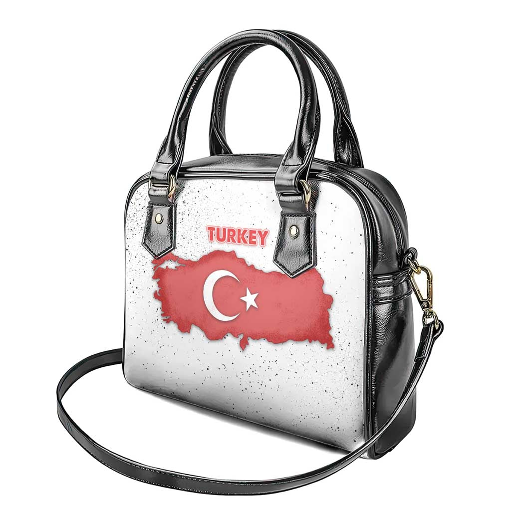 Turkey Flag Map Red and White Shoulder Handbag with National Symbol TS04