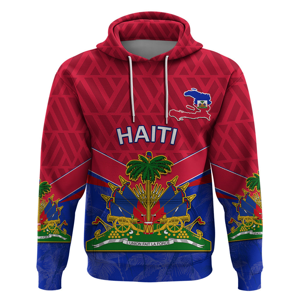 Custom Haiti Hoodie Ayiti Coat Of Arms With Map TS06