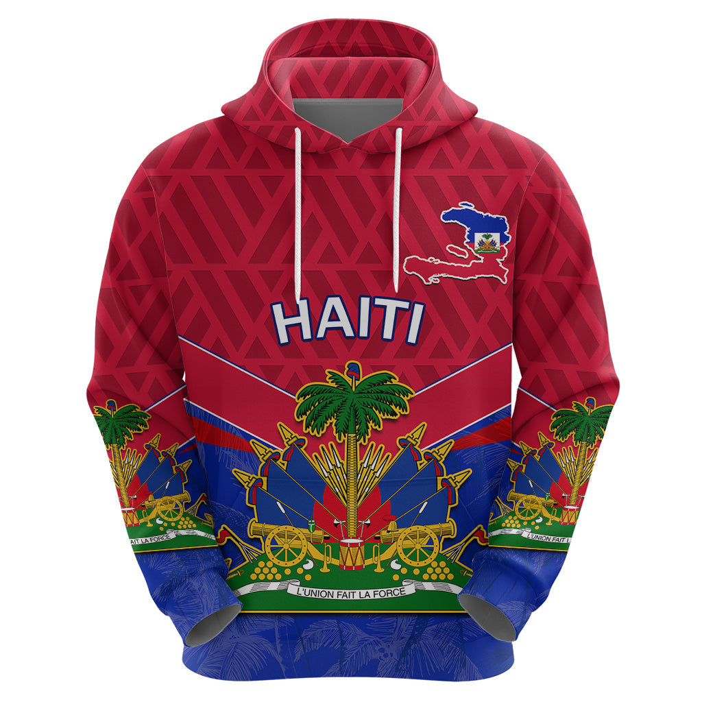 Custom Haiti Hoodie Ayiti Coat Of Arms With Map TS06