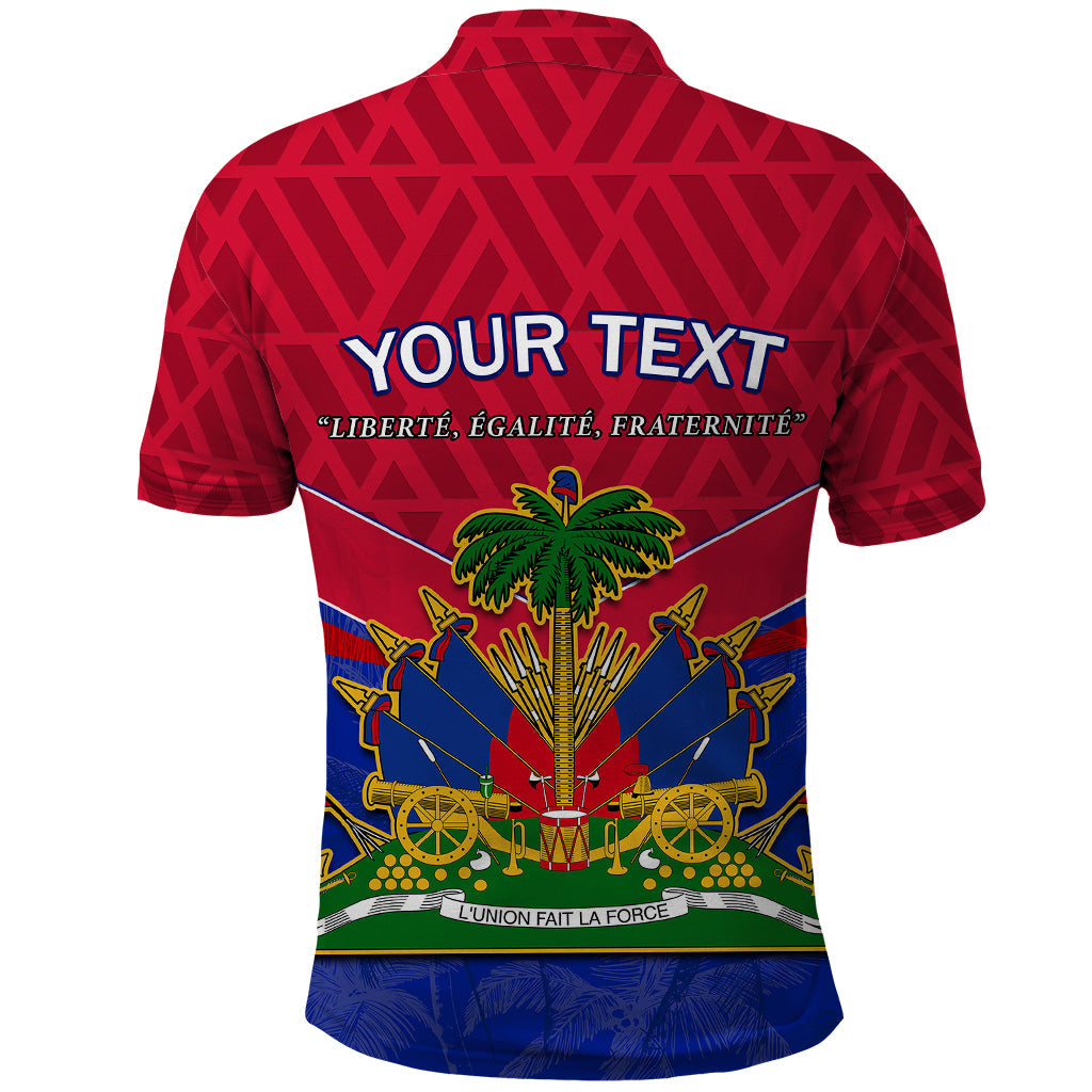 Custom Haiti Polo Shirt Ayiti Coat Of Arms With Map TS06