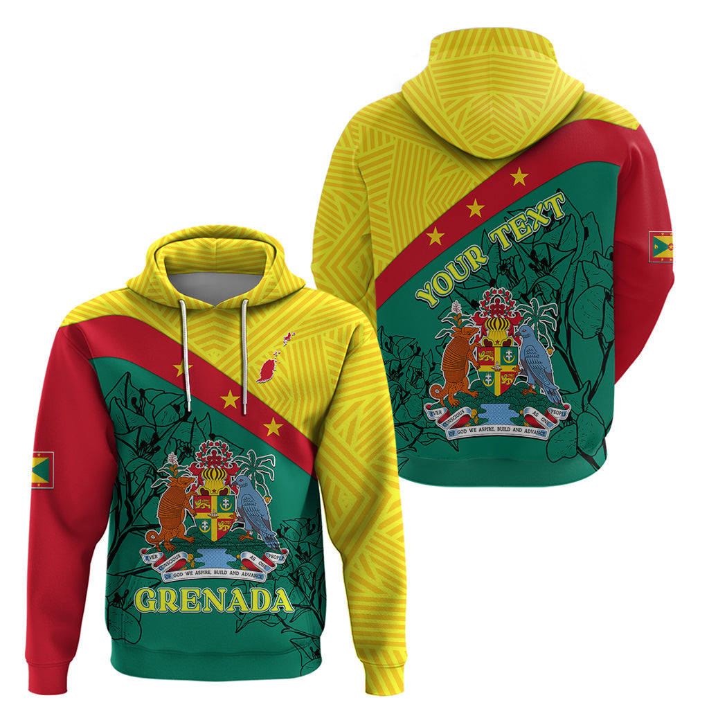Custom Grenada Hoodie Coat Of Arms With Bougainvillea Flowers TS06
