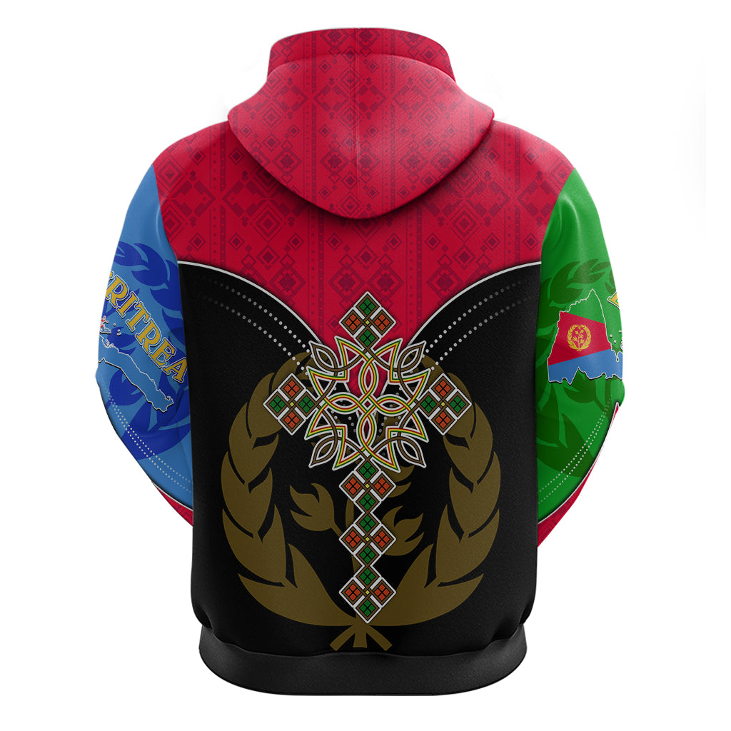 Eritrea Hoodie Coat Of Arms And Map With Cross TS06