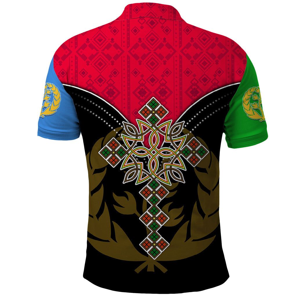 Eritrea Polo Shirt Coat Of Arms And Map With Cross TS06
