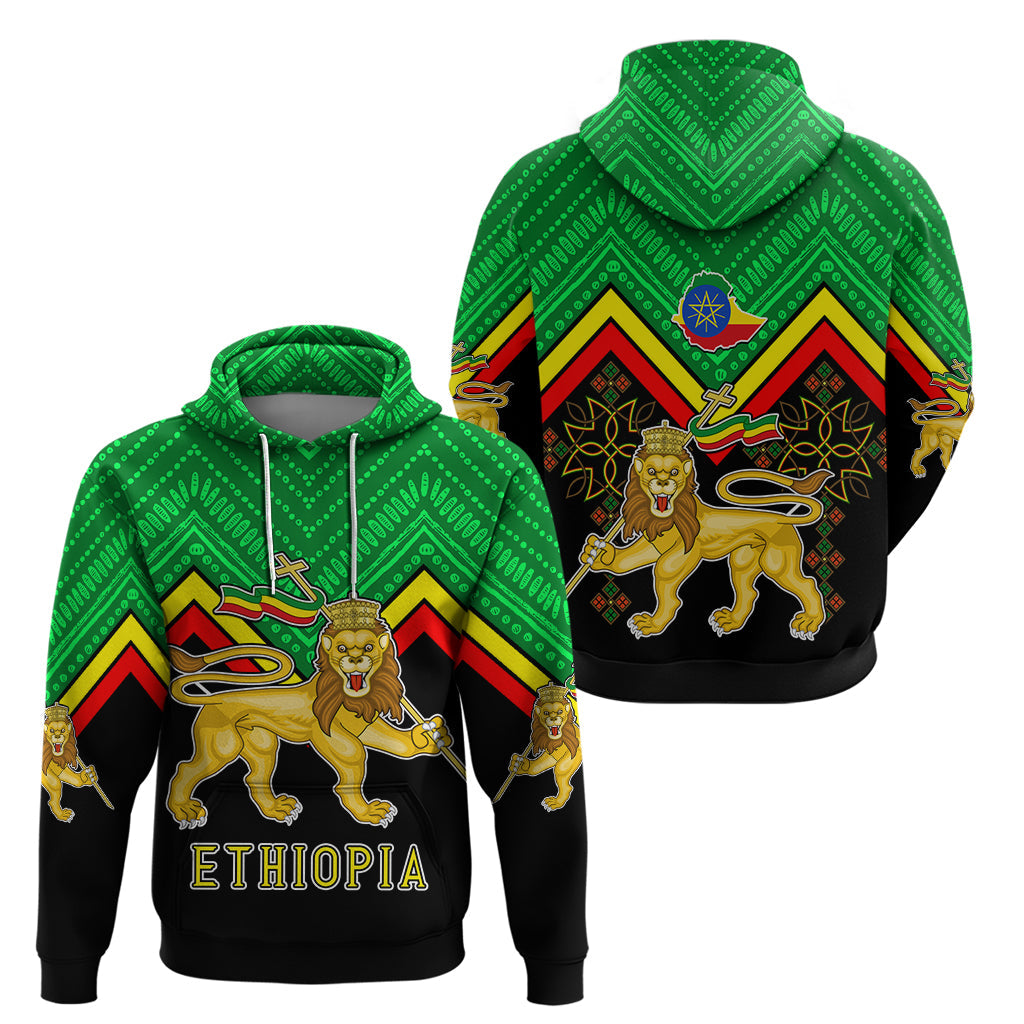 Ethiopia Hoodie Coat Of Arms With Hand Drawn Pattern TS06