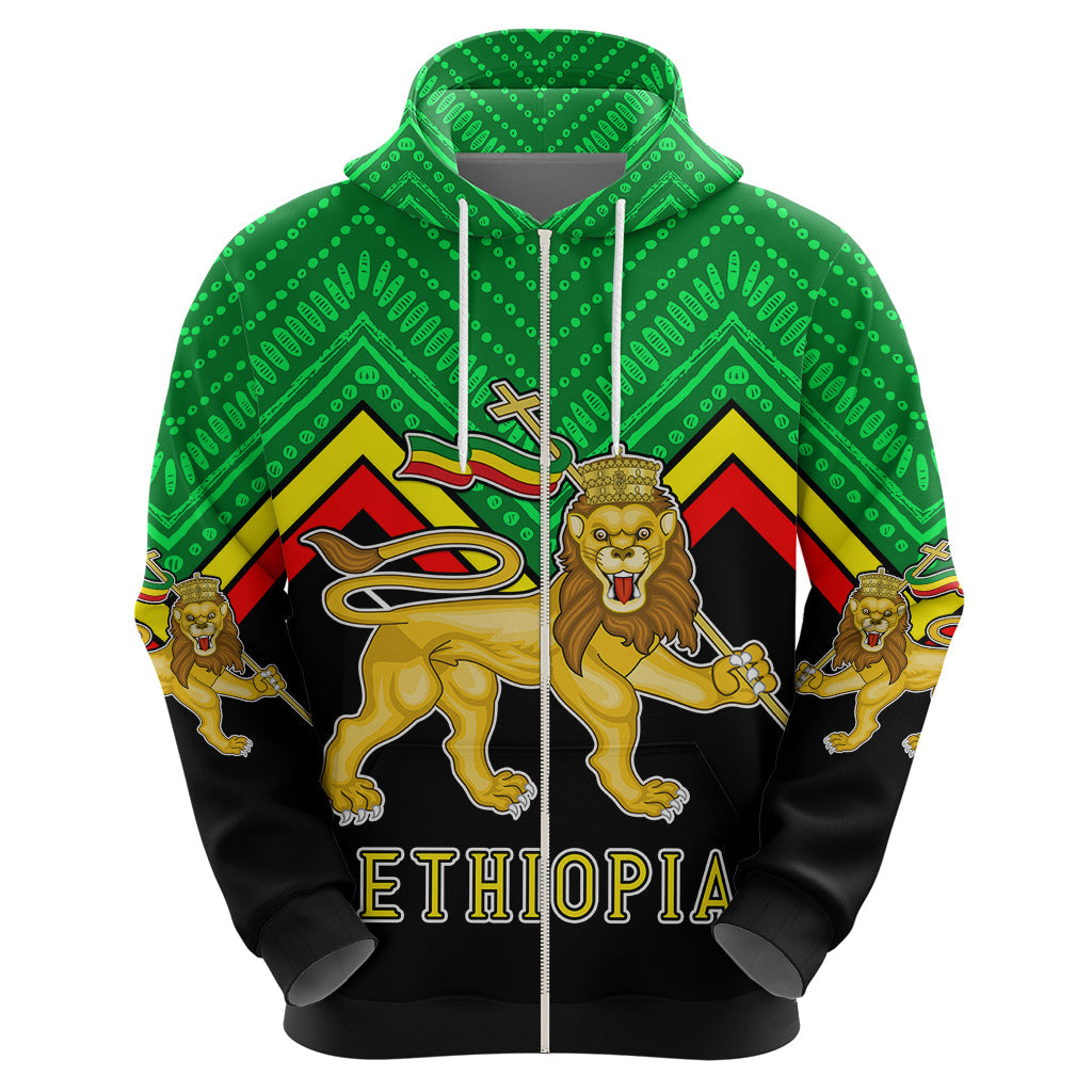 Ethiopia Hoodie Coat Of Arms With Hand Drawn Pattern TS06