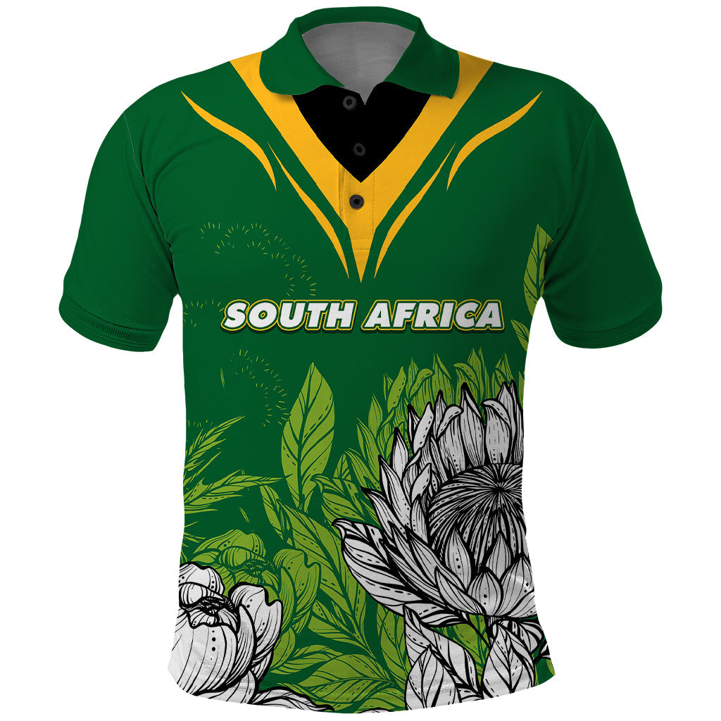 South Africa Polo Shirt King Protea With Flag TS06