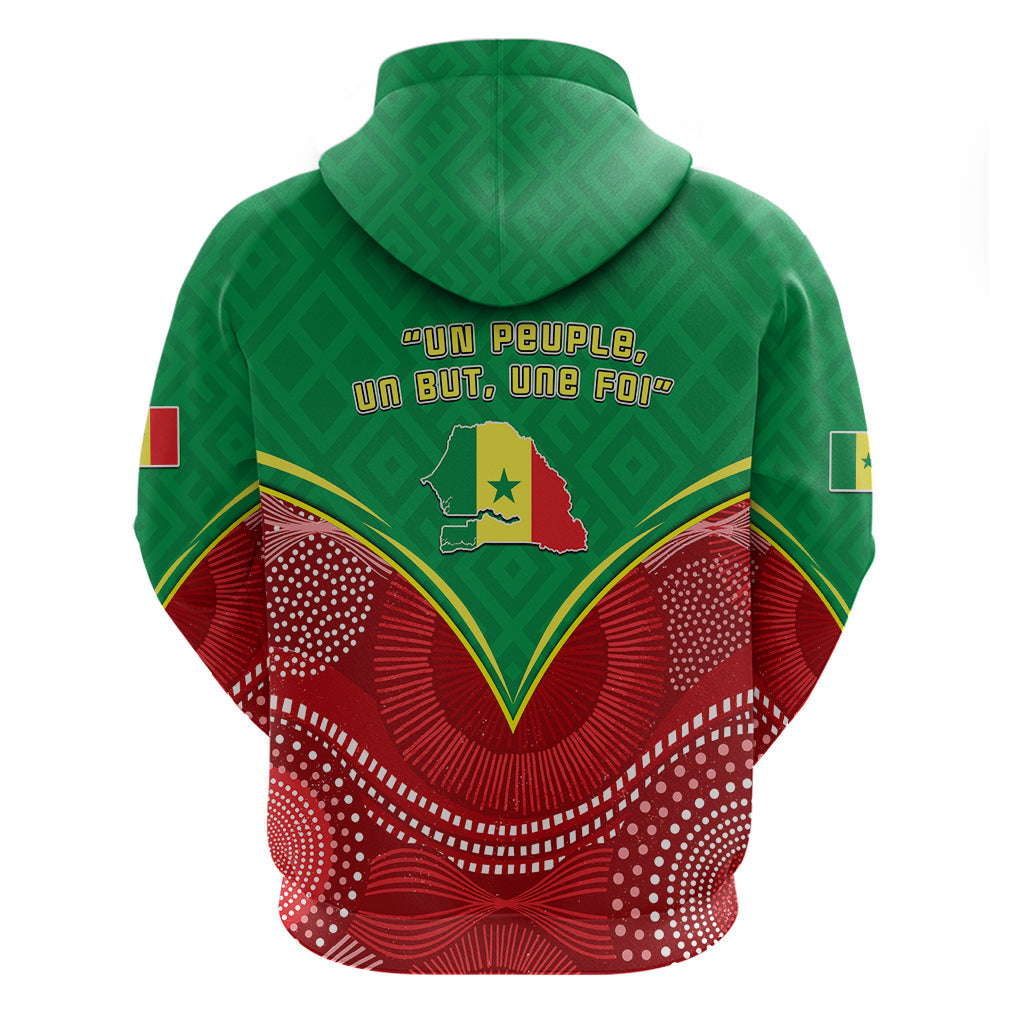 Senegal Hoodie Africa Tribal Pattern With Coat Of Arms TS06