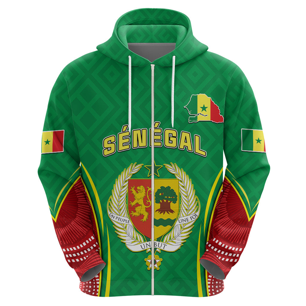 Senegal Hoodie Africa Tribal Pattern With Coat Of Arms TS06