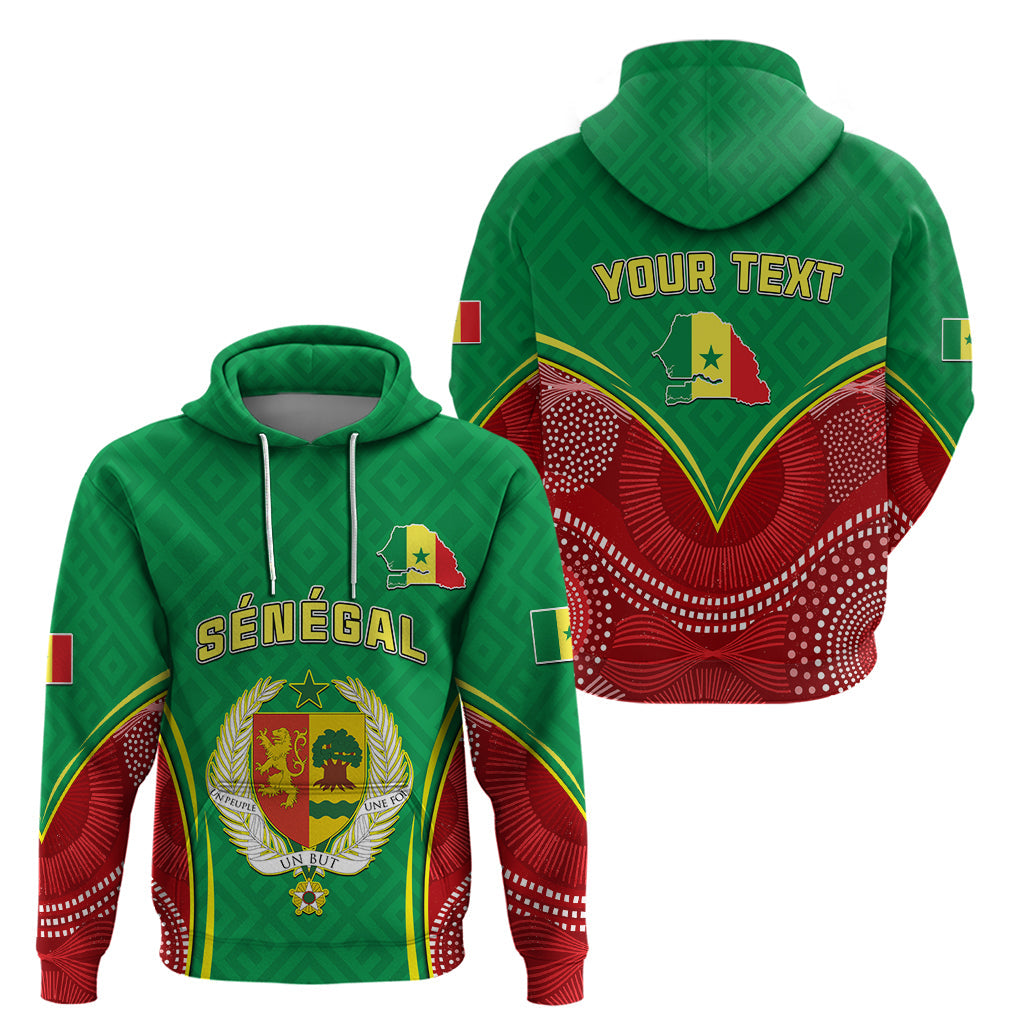 Personalised Senegal Hoodie Africa Tribal Pattern With Coat Of Arms TS06
