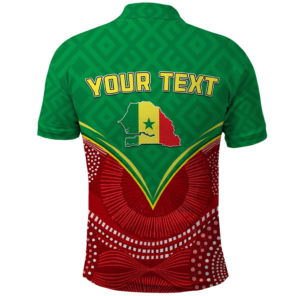 Personalised Senegal Polo Shirt Africa Tribal Pattern With Coat Of Arms TS06