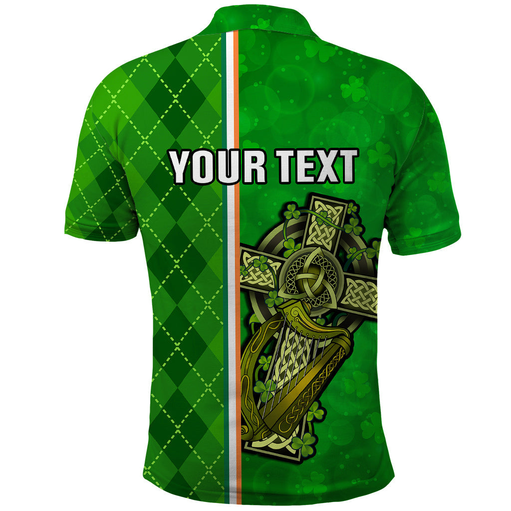 Personalised Ireland Polo Shirt Cross With Shamrock Simple Style TS06