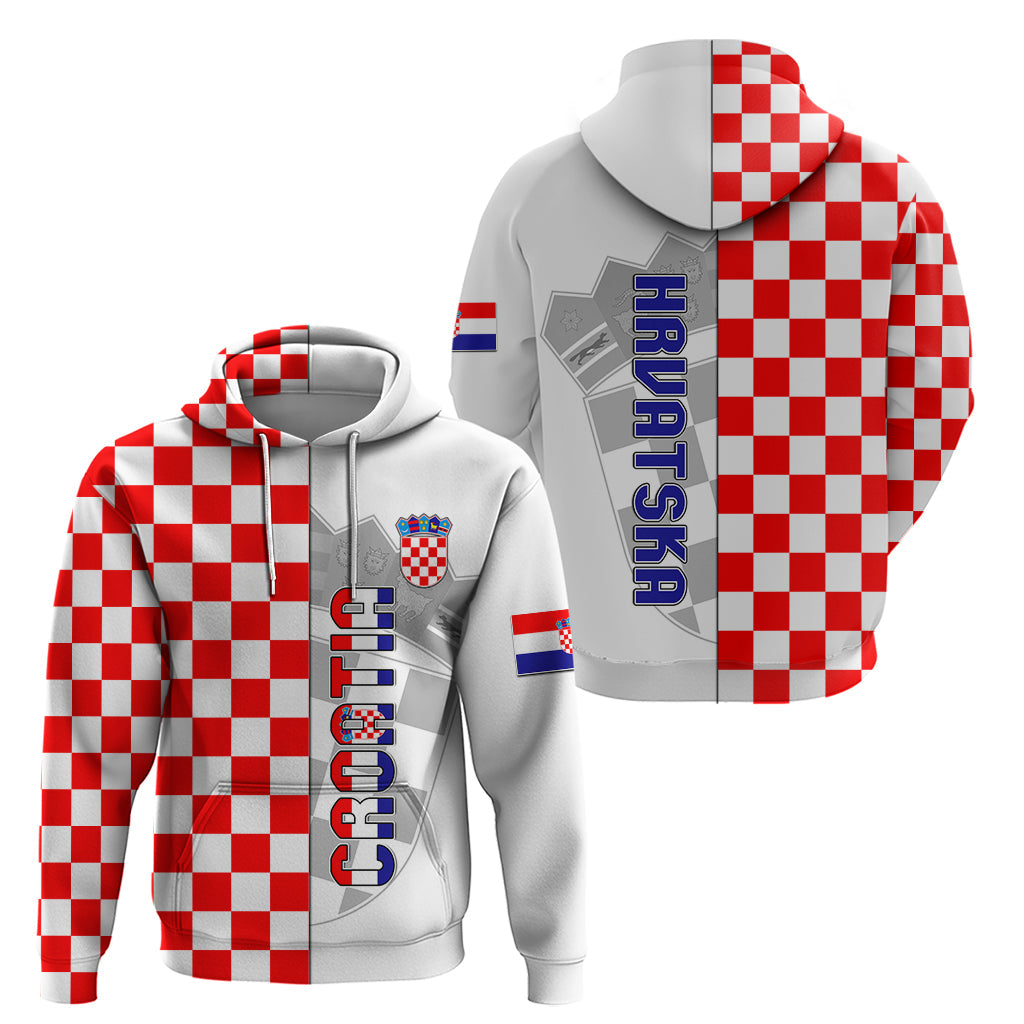 Croatia Hoodie Chessboard Mix Coat Of Arms TS06