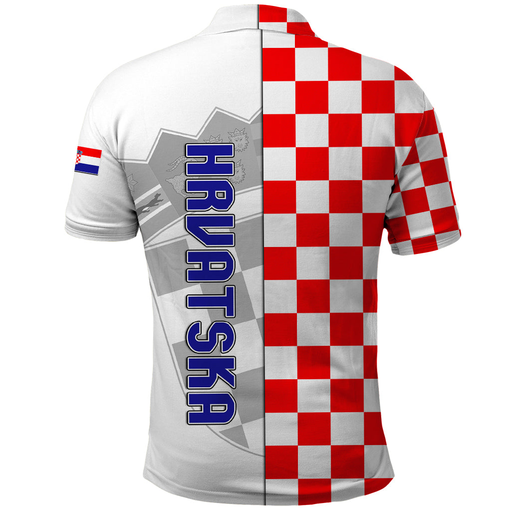 Croatia Polo Shirt Chessboard Mix Coat Of Arms TS06