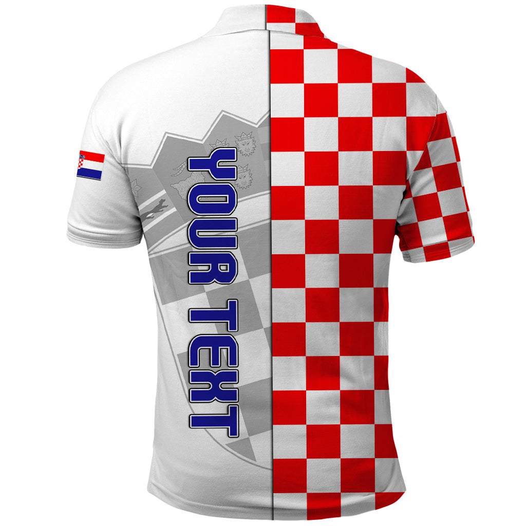 Personalised Croatia Polo Shirt Chessboard Mix Coat Of Arms TS06