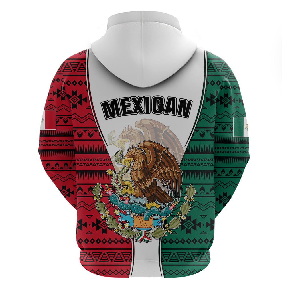 Mexico Hoodie Coat Of Arms With Mexican Aztec Pattern TS06
