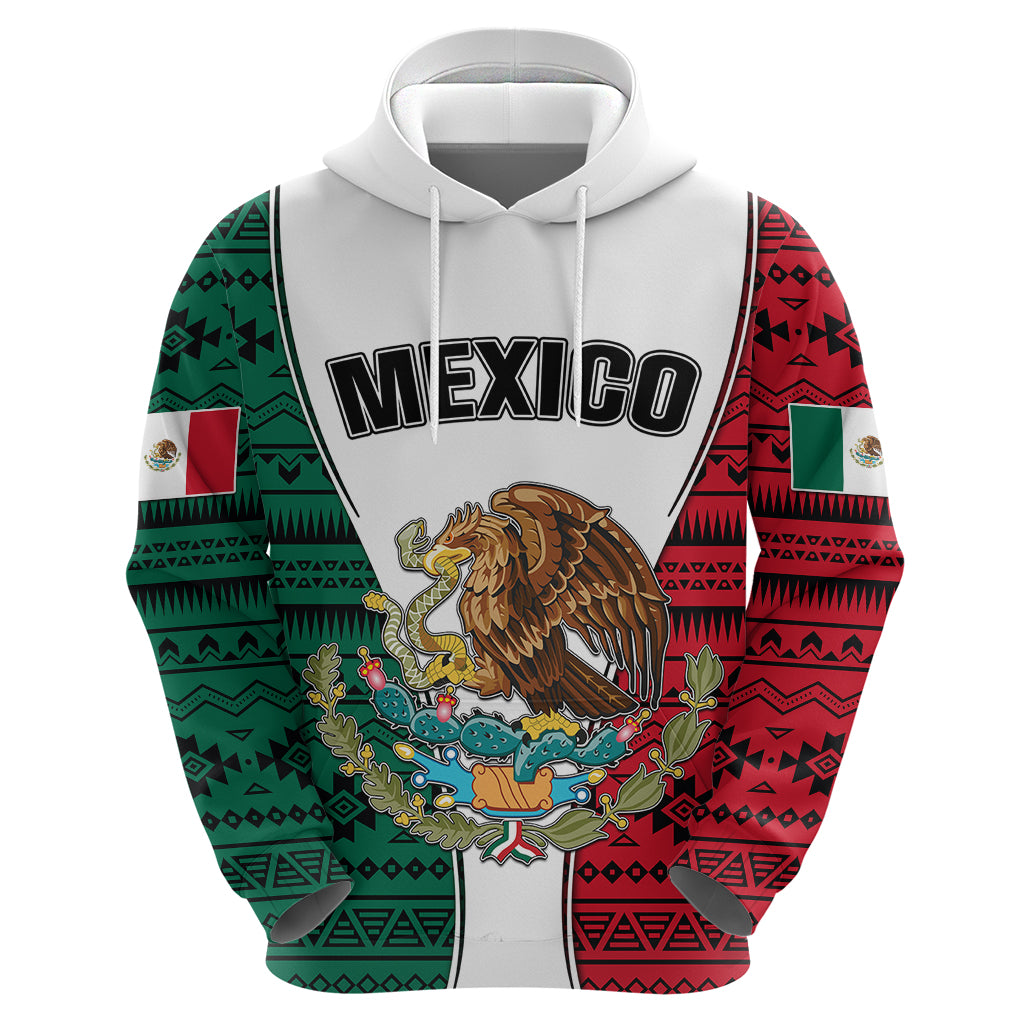 Mexico Hoodie Coat Of Arms With Mexican Aztec Pattern TS06