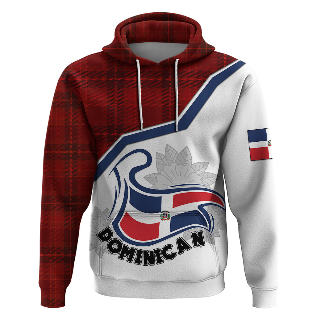 Dominican Republic Hoodie Dominicana Plaid Pattern Mix Coat Of Arms TS06