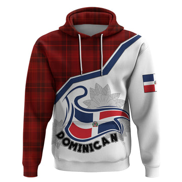 Dominican Republic Hoodie Dominicana Plaid Pattern Mix Coat Of Arms TS06