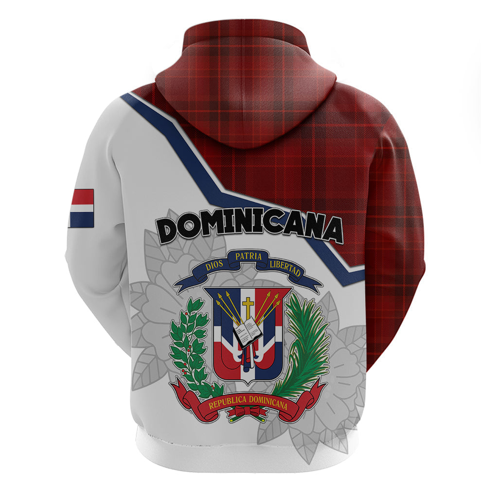 Dominican Republic Hoodie Dominicana Plaid Pattern Mix Coat Of Arms TS06