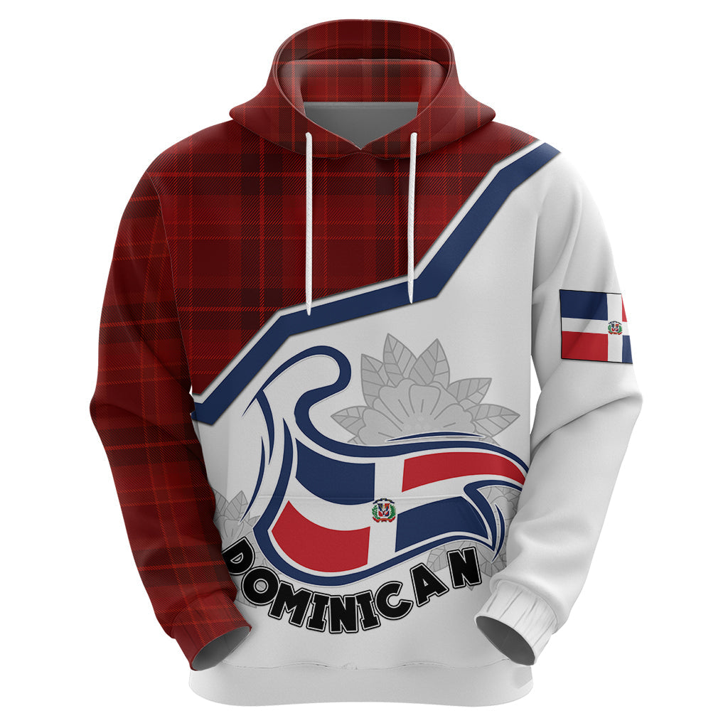 Dominican Republic Hoodie Dominicana Plaid Pattern Mix Coat Of Arms TS06