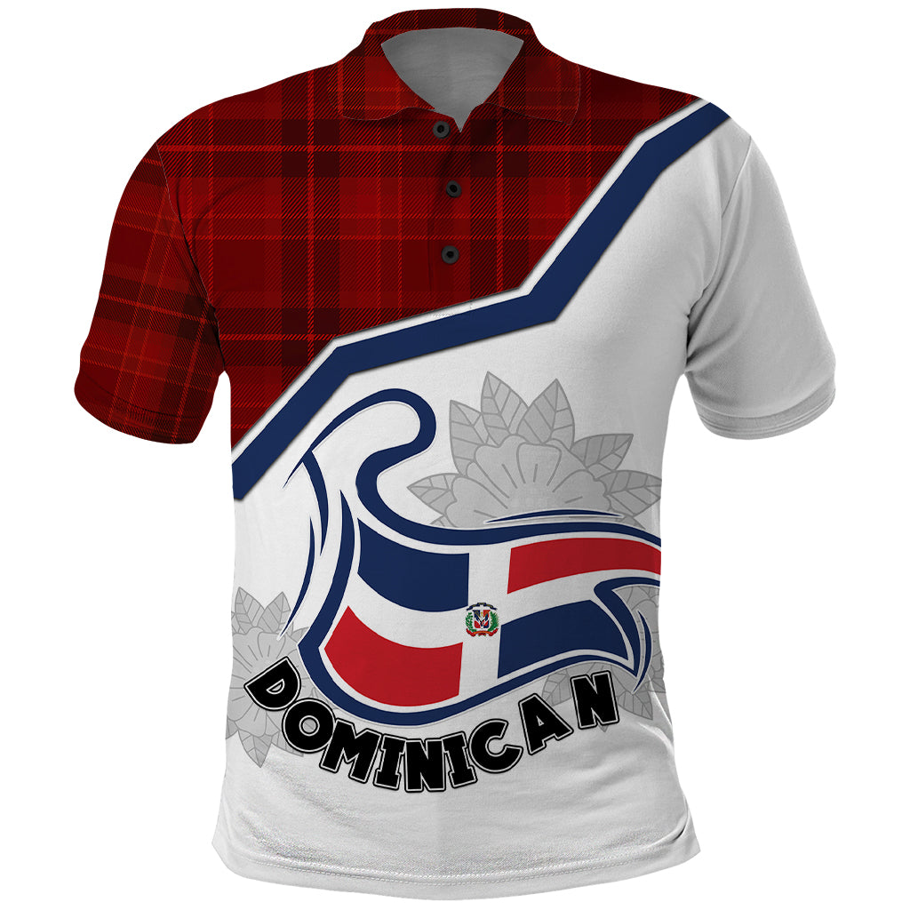 Personlised Dominican Republic Polo Shirt Dominicana Plaid Pattern Mix Coat Of Arms TS06