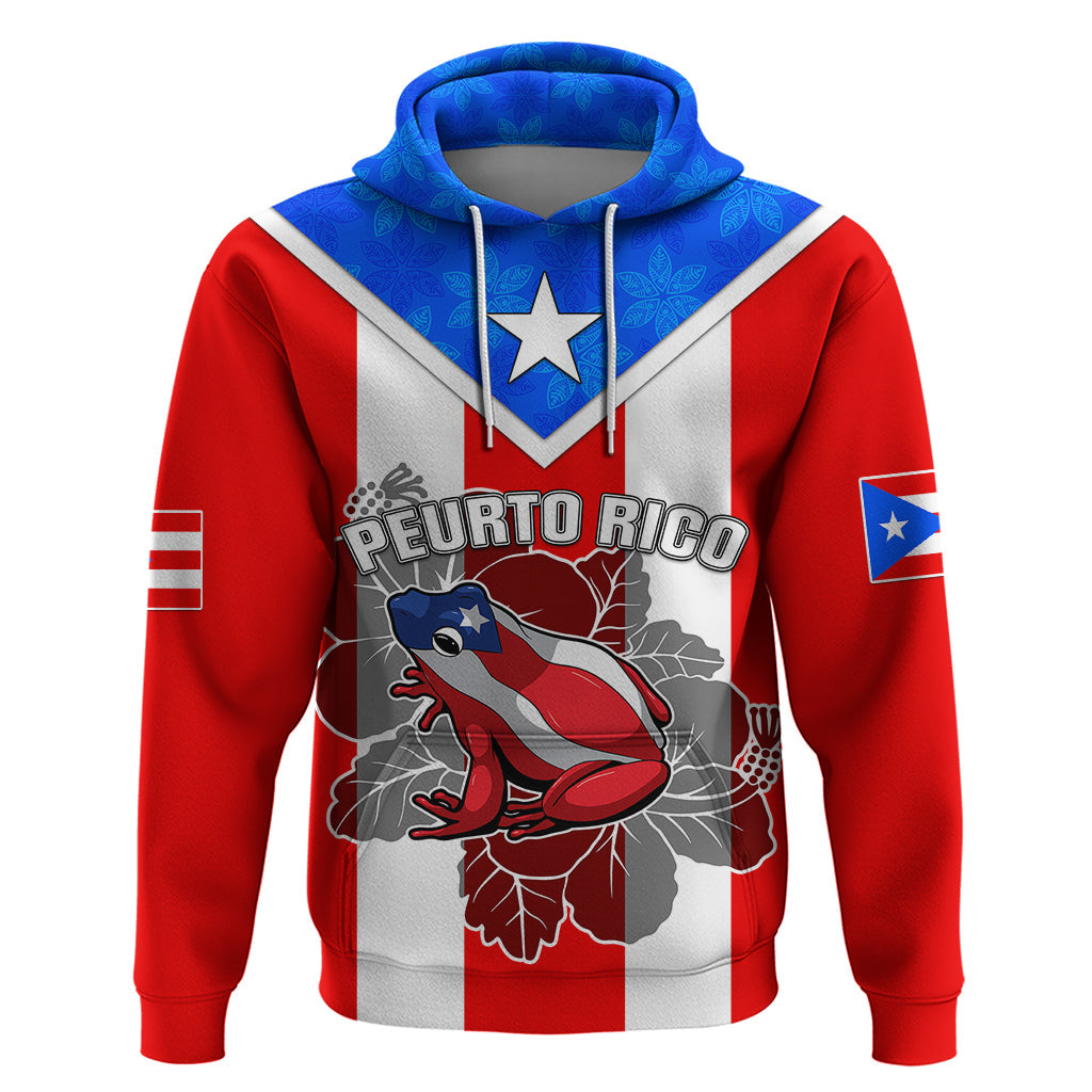 Custom Puerto Rico Hoodie Coqui Frog Mix Flor de Maga TS06