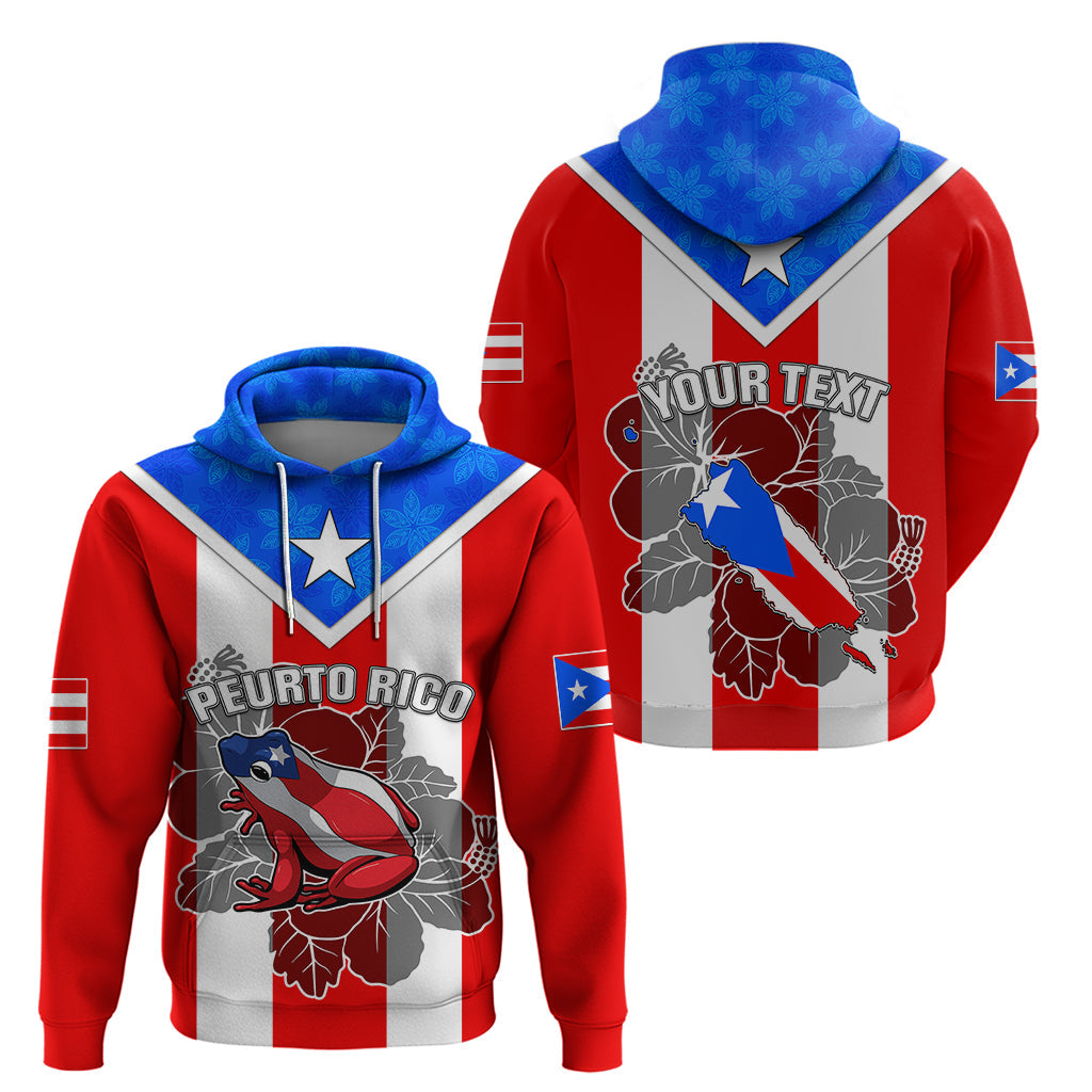 Custom Puerto Rico Hoodie Coqui Frog Mix Flor de Maga TS06