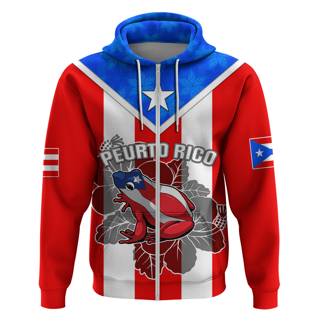 Custom Puerto Rico Hoodie Coqui Frog Mix Flor de Maga TS06