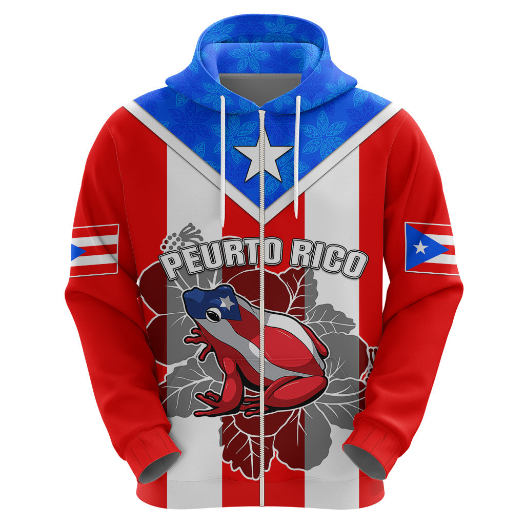 Custom Puerto Rico Hoodie Coqui Frog Mix Flor de Maga TS06